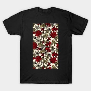 Red and white fish pattern T-Shirt